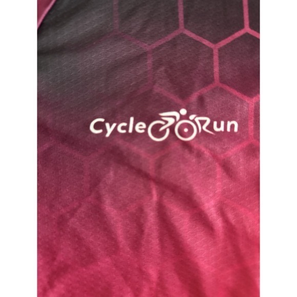 Cycle‎ Run Womens Short Sleeve Shirt with 3 Back Pockets Pink/Purple Size XXL - Picture 6 of 6